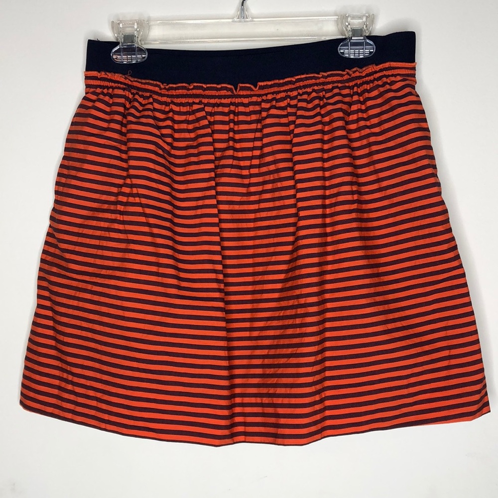 J. Crew Red and blue stripe market skirt